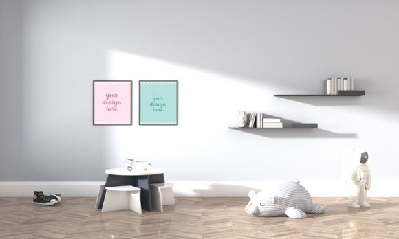 Download A 3D Modern Kids Bedroom Empty Frames - Empty Collection