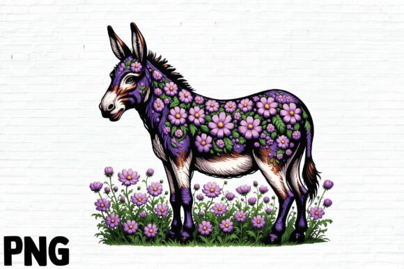 Download Donkey with Flowers PNG - Flowers Collection