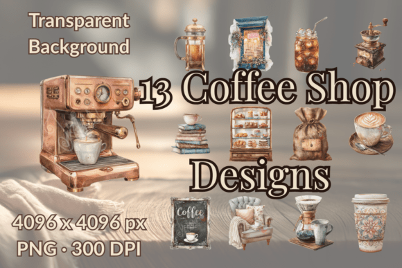 Download Cozy Cafe Watercolor Clipart - Premium Resources