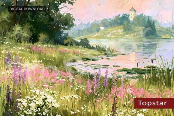 Download Wildflowers by the Lake Summer Wall Art - Flowers Collection