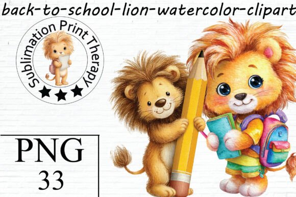Download Watercolor Back to School Lion Clipart - Lion clipart Collection