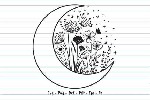 Download Wildflower Svg Moon Flowers Svg Files - Flowers Collection