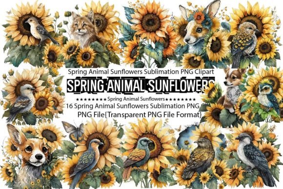 Download Spring Animal Sunflowers Sublimation - Flowers Collection