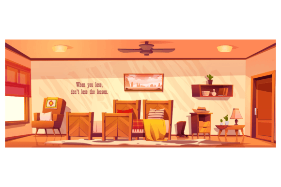 Download Empty Wild West Bedroom Interior - Empty Collection