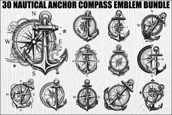 Download Nautical Anchor Compass Bundle - Nautical Collection