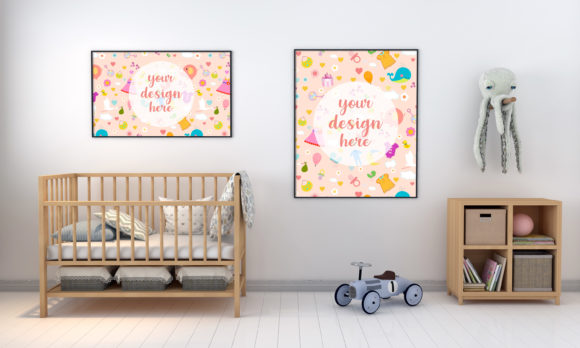 Download A 3D Kids Bedroom Empty Frames - Empty Collection