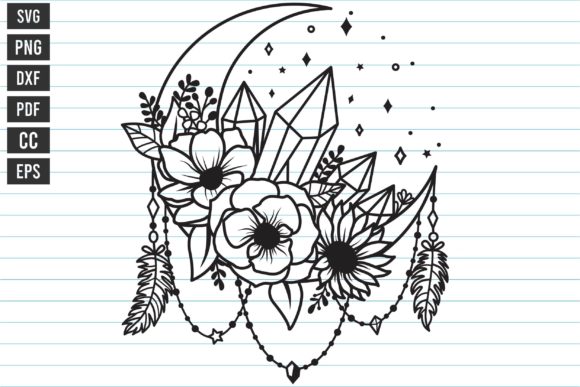 Download Moon Flowers Celestial Svg, Flower Moon - Flowers Collection