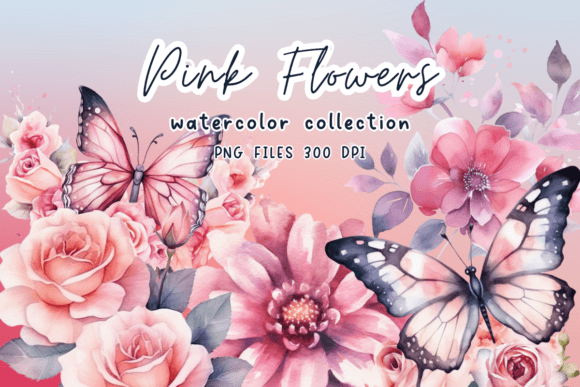 Download Flowers Pink Watercolor Clipart - Flowers Collection